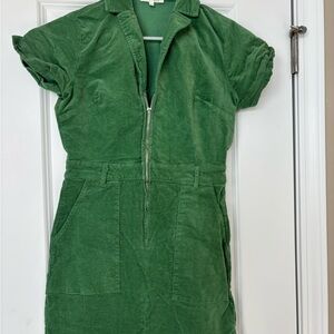 Green Corduroy Women's Dress